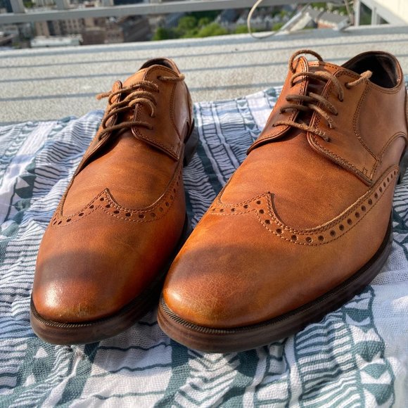 Cole Haan Men\'s Brown Wingtip Leather Oxford Dress Shoes Size main image 5